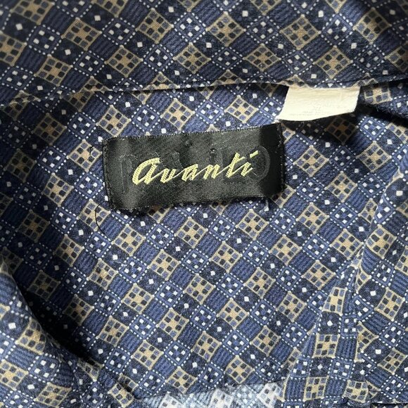 Avanti Shirt Men's Hawaiian Blue Check Plaid Soft Short Sleeve Size XL - Picture 3 of 5